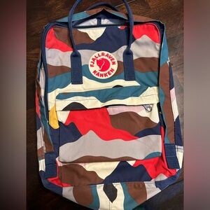 Fjallraven multicolor backpack. NEVER WORN
